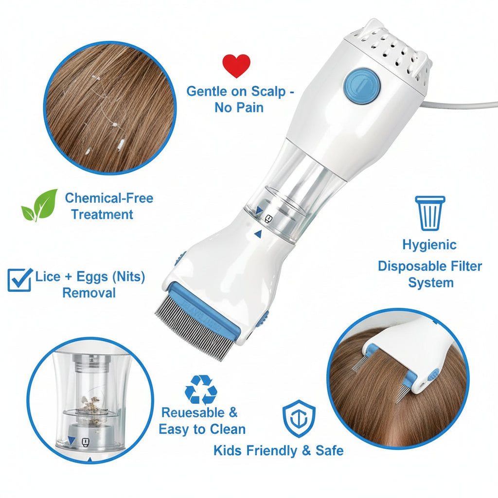 Chemical-Free Lice Removal Comb With Steel Comb (Allow to open)