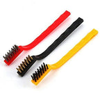 Pack of 6 Mini Wire Brush Set (Brass, Nylon, Stainless Steel Bristles)