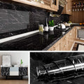 Pack of 3 Black marble Self Adhesive Waterproof Stickers