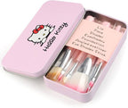 (Pack of 2) Hello Kitty Complete Makeup Mini Brush Kit with A Storage Box – Set of 7 Pieces