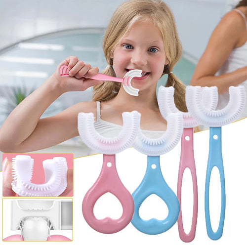 (Pack of 2) Silicone Baby U shaped Tooth Brush, Gum Protector Soft Toothbrush