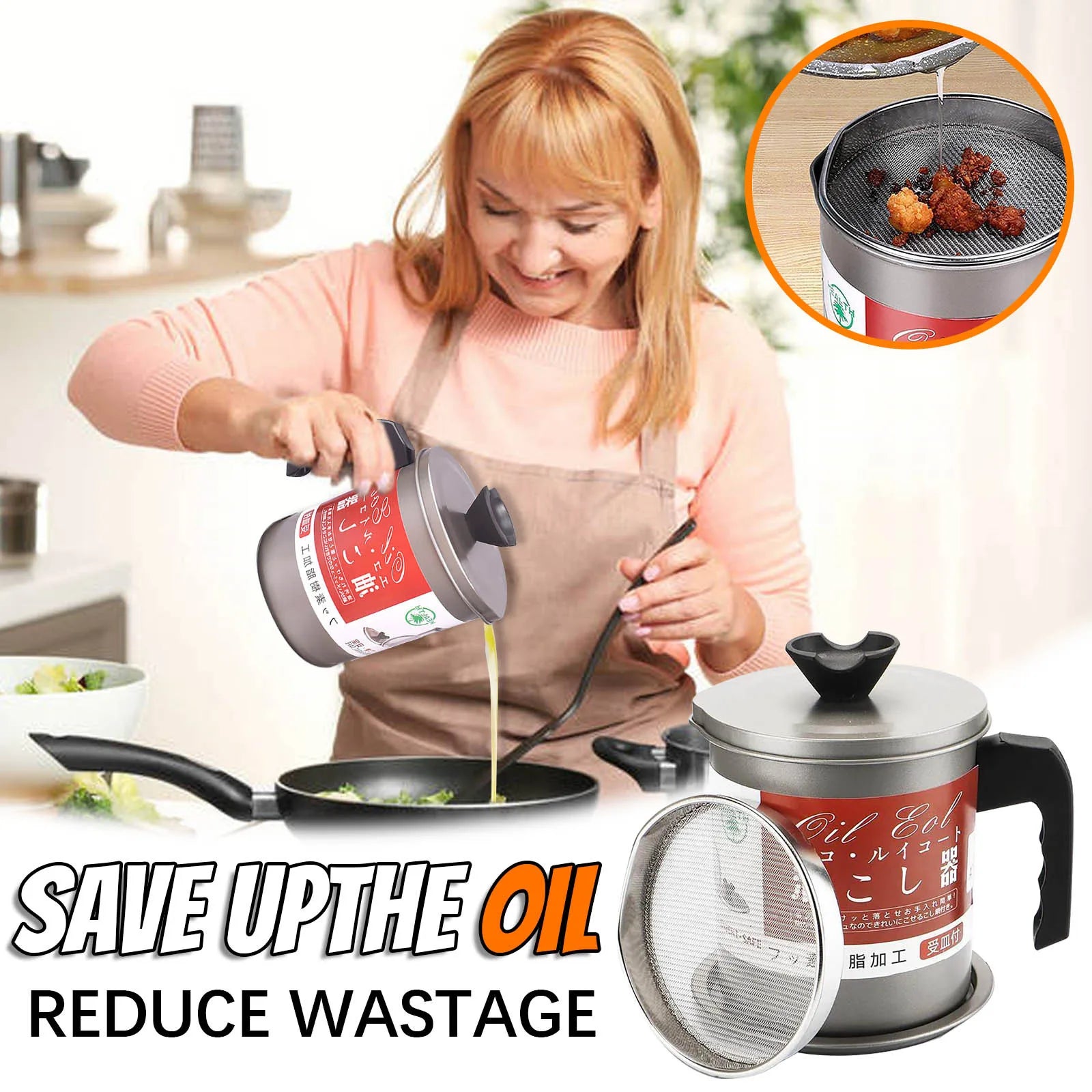 Stainless-Steel Oil Filter Storage Pot