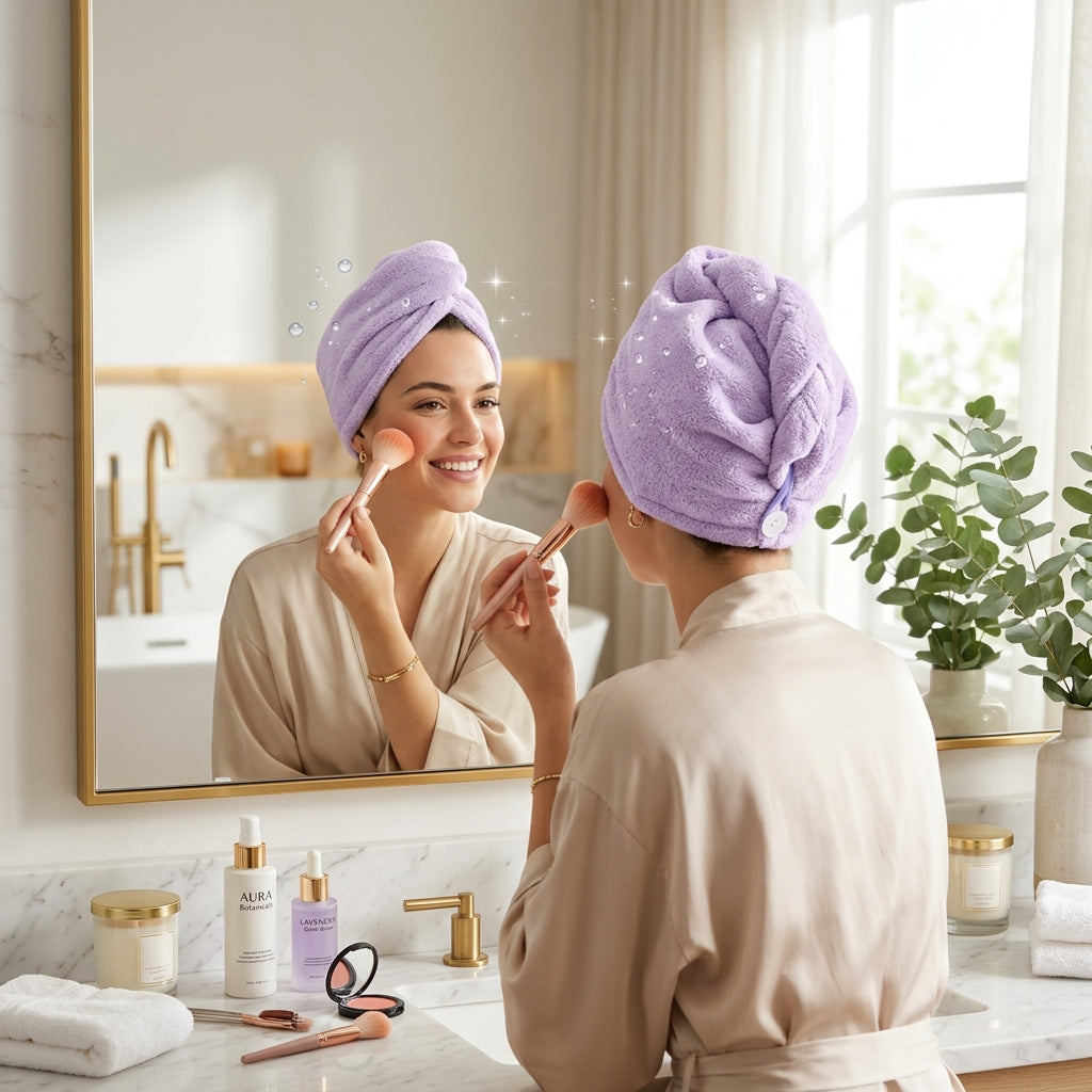 Hair Dryer Cap Towel Wrap Towel Quick Dry Cap Towel 100% Cotton Turban