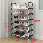 6 Layer shoe rack Tier Colored stainless steel Stackable shoe rack organizer