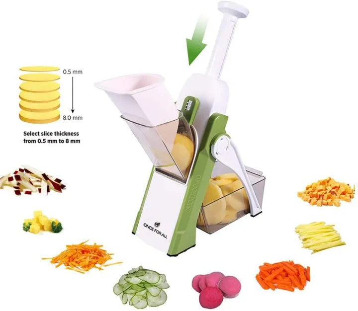 (Free Delivery) 5-in-1 Mandoline Vegetable & Fruit Slicer