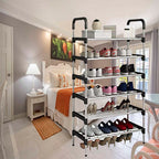 6 Layer shoe rack Tier Colored stainless steel Stackable shoe rack organizer
