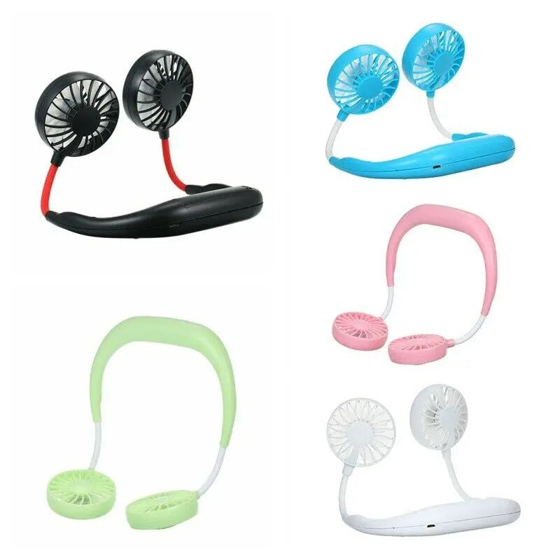 Neck Fan Adjustment Fan Hands-free Hanging Rechargeable Mini Sports Fans 3 Gears Wearable Sport Fan – Random Color