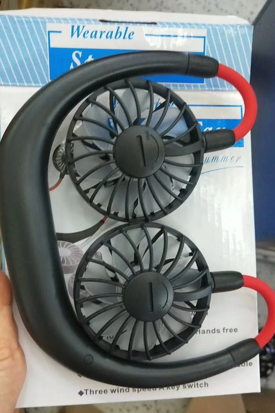 Neck Fan Adjustment Fan Hands-free Hanging Rechargeable Mini Sports Fans 3 Gears Wearable Sport Fan – Random Color