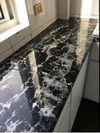 Pack of 3 Black marble Self Adhesive Waterproof Stickers